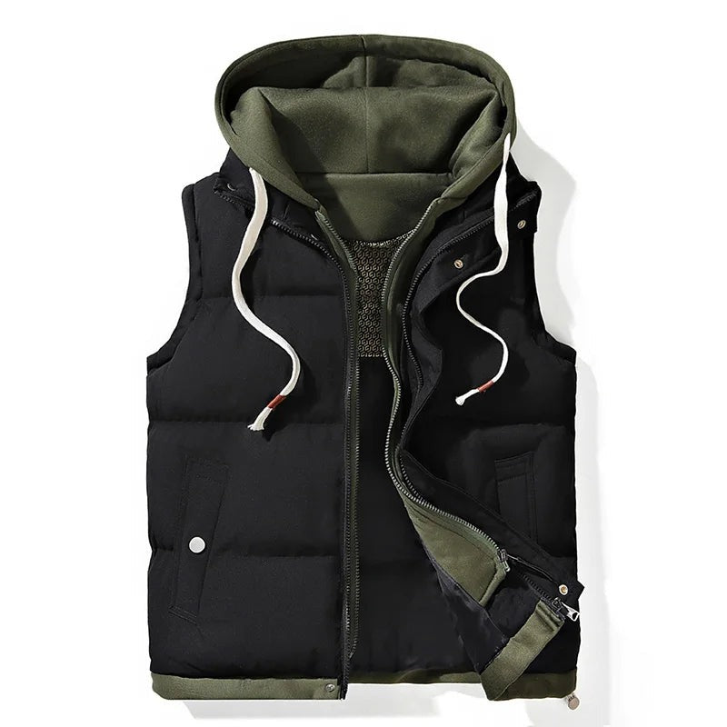 Gilet imbottito con cappuccio