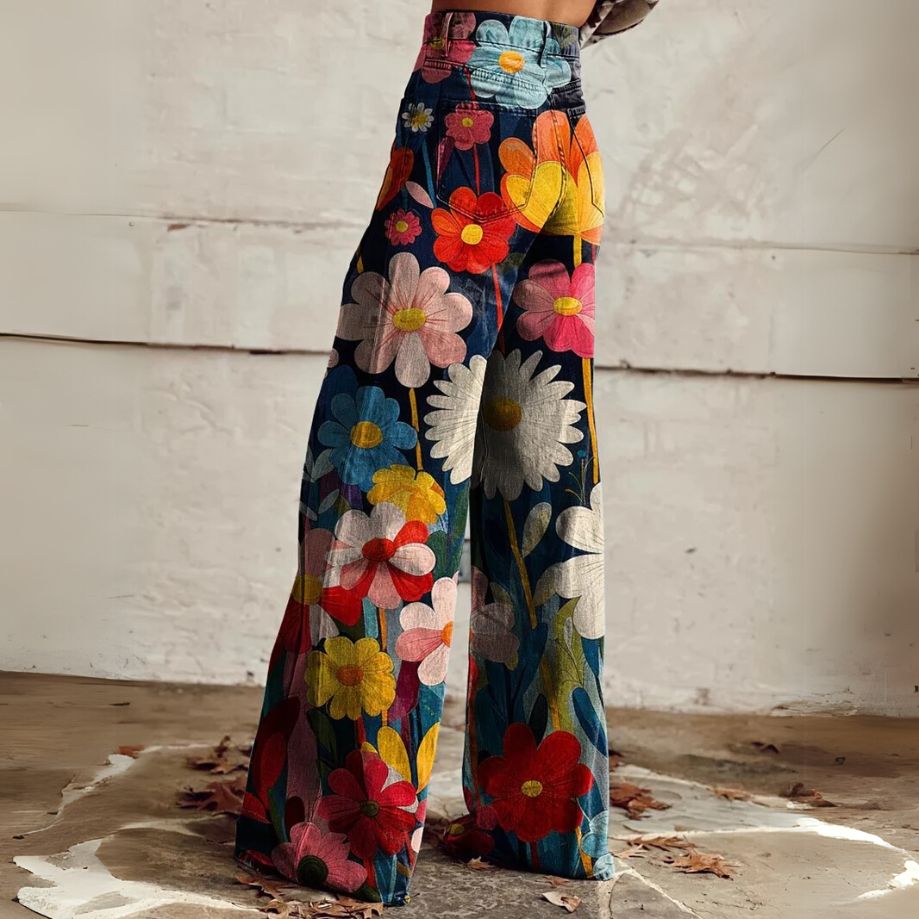 Fiore | Pantaloni a gamba larga con fiori