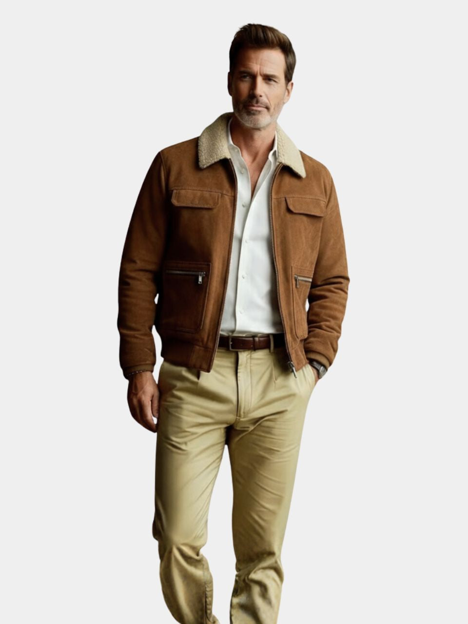 Giacca in Suede Fleece Essenziale - Viretti