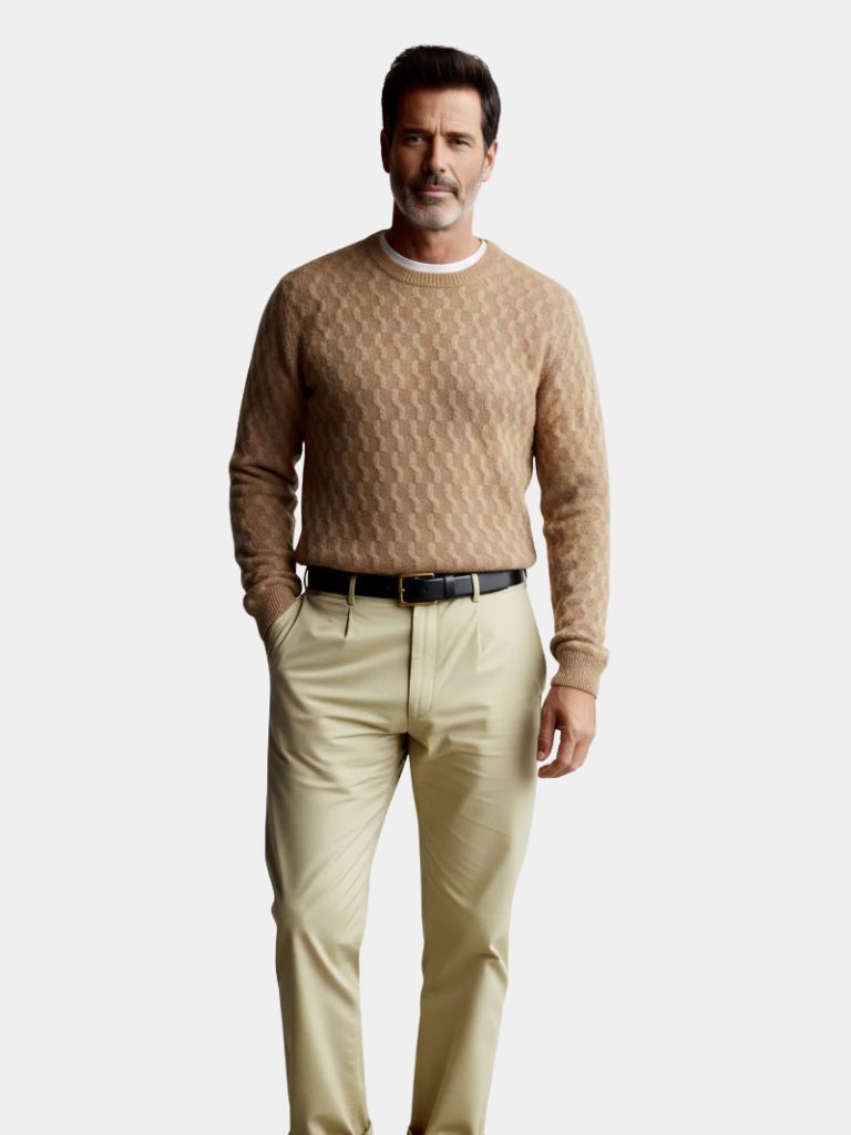 Pullover geometrico a girocollo lana - Viretti