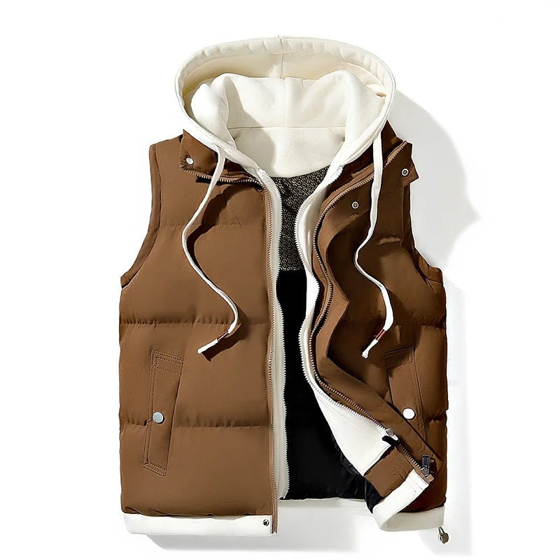 Gilet imbottito con cappuccio