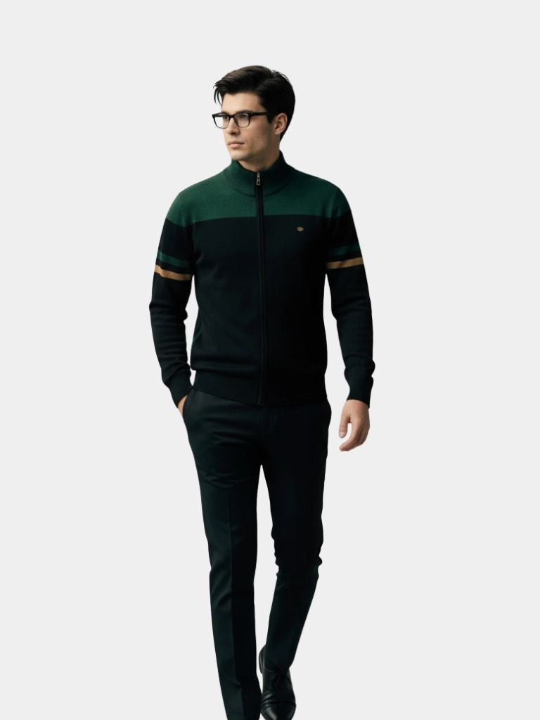 Cardigan Maglione con Zip e Collo Alto - Viretti