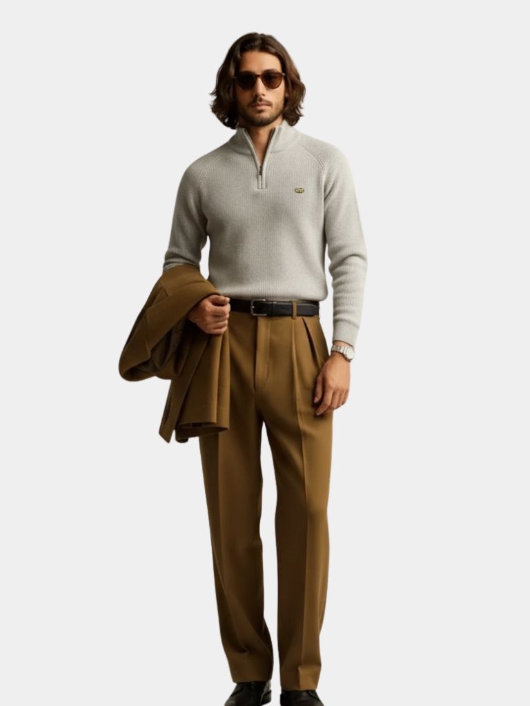 Maglione Elegante con Zip a Quarto - Viretti