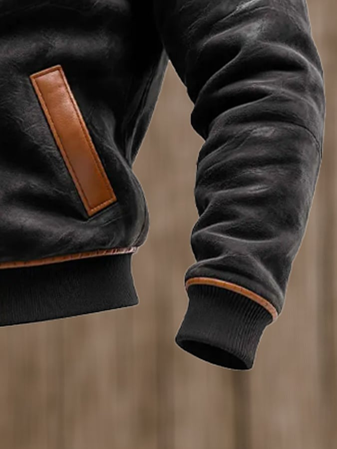 Giacca calda multi-tasche in suede vintage