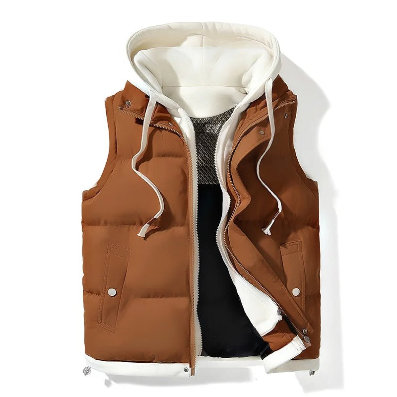 Gilet imbottito con cappuccio