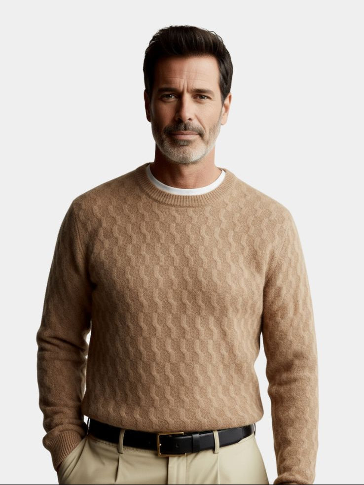 Pullover geometrico a girocollo lana - Viretti