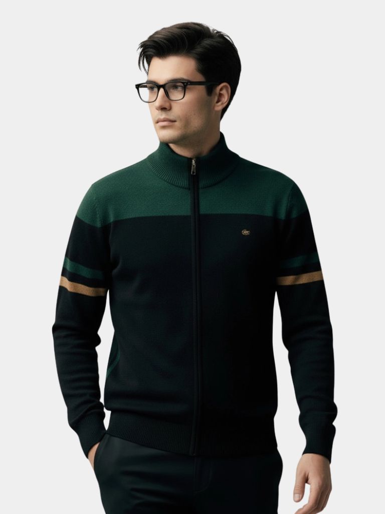 Cardigan Maglione con Zip e Collo Alto - Viretti