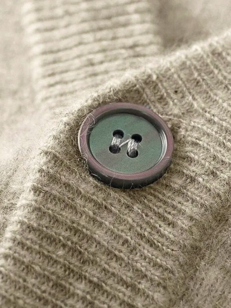 Cardigan in Maglia a V Lana Merino - Viretti