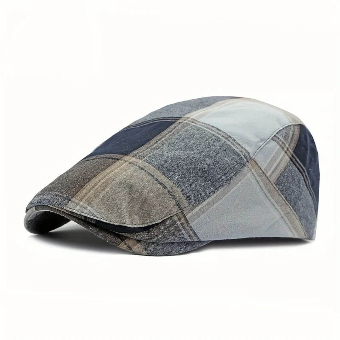 Cappello Piatto in Cotone a Quadri | SCRANTON