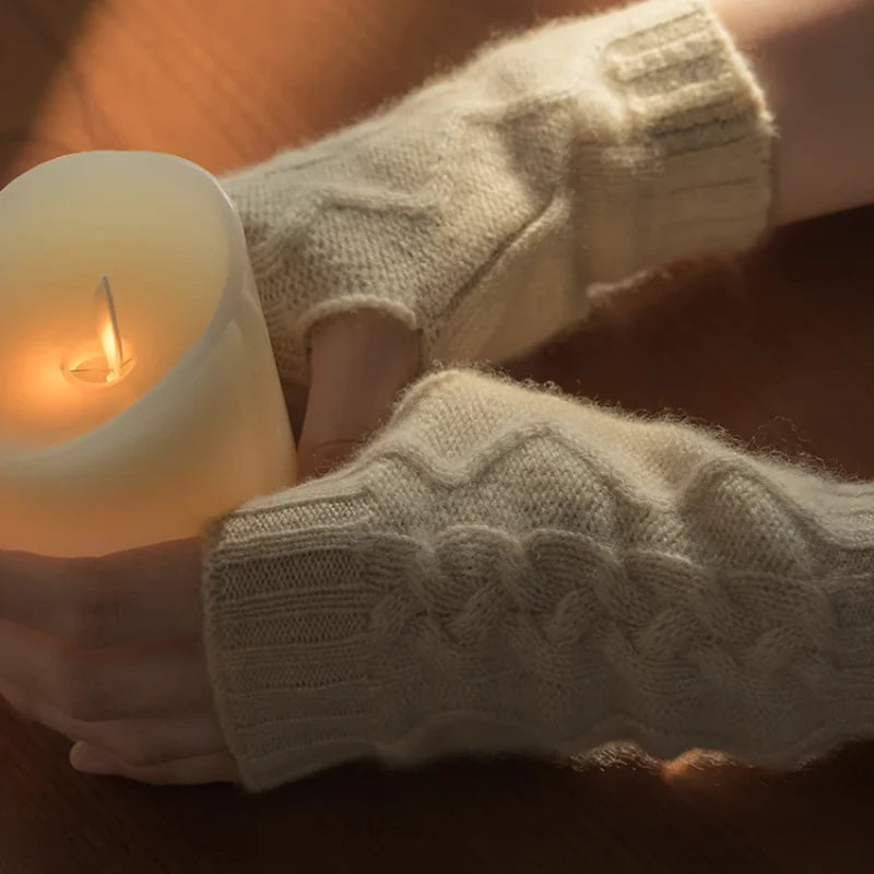 Guanti Senza Dita in Cashmere di Capra al 100%