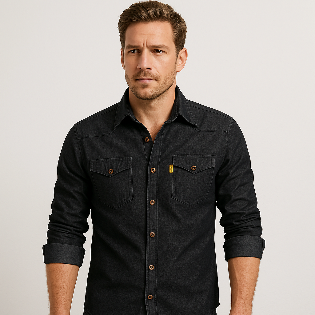 GINO - CAMICIA IN DENIM DI COTONE