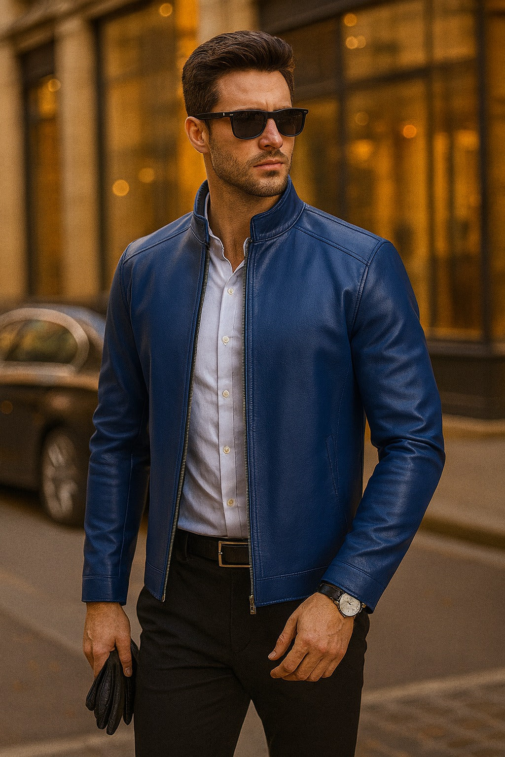 Giacca in pelle dal comfort raffinato