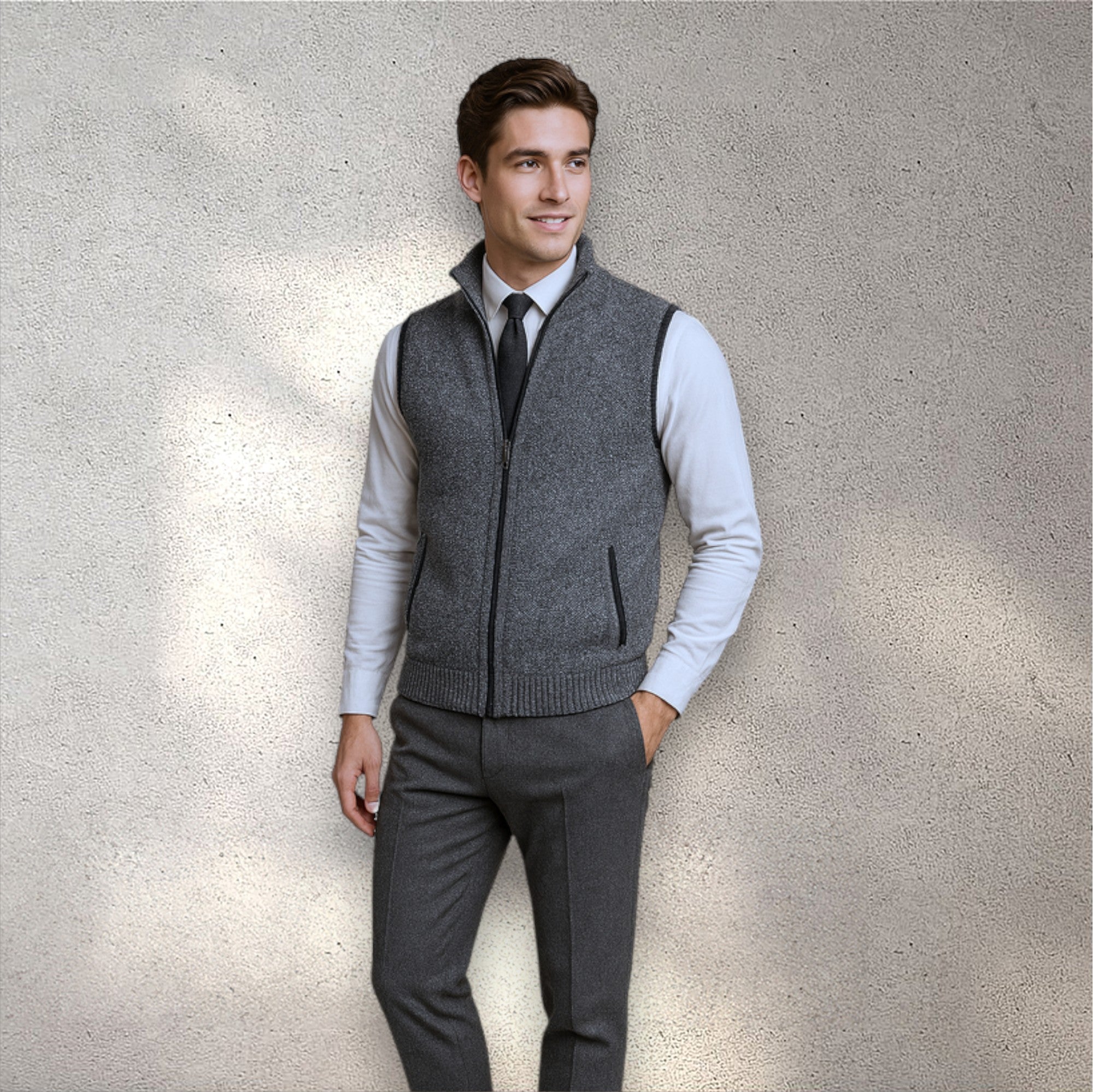 The Levan Knit Vest | Gilet in maglia con zip integrale