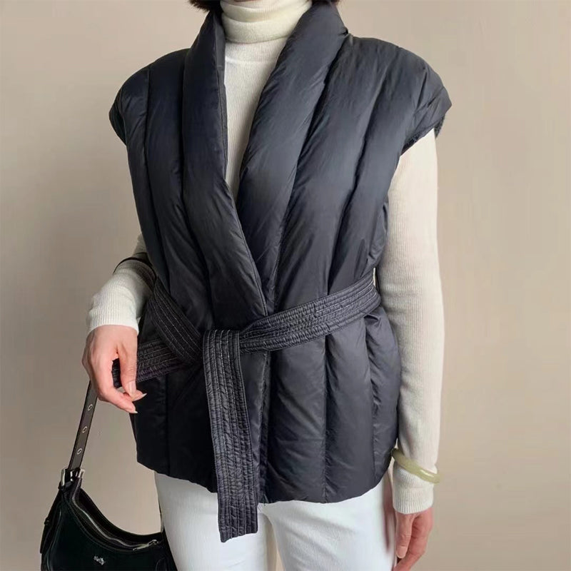 Gilet Puffer Con Cintura