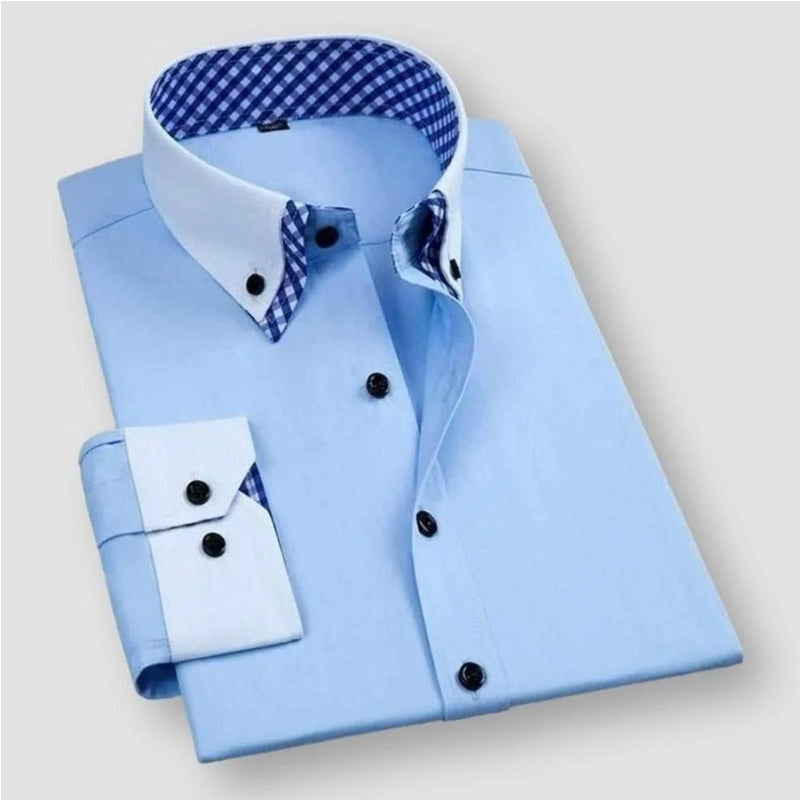 Camicia da uomo con colletto a contrasto