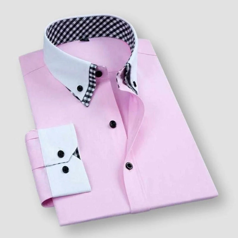 Camicia da uomo con colletto a contrasto