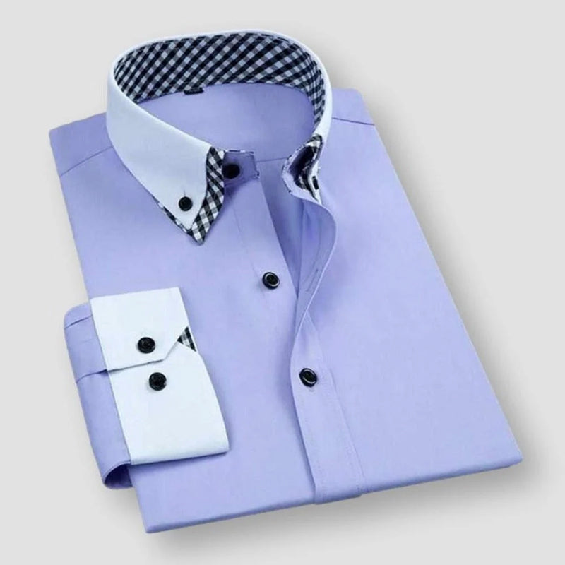 Camicia da uomo con colletto a contrasto