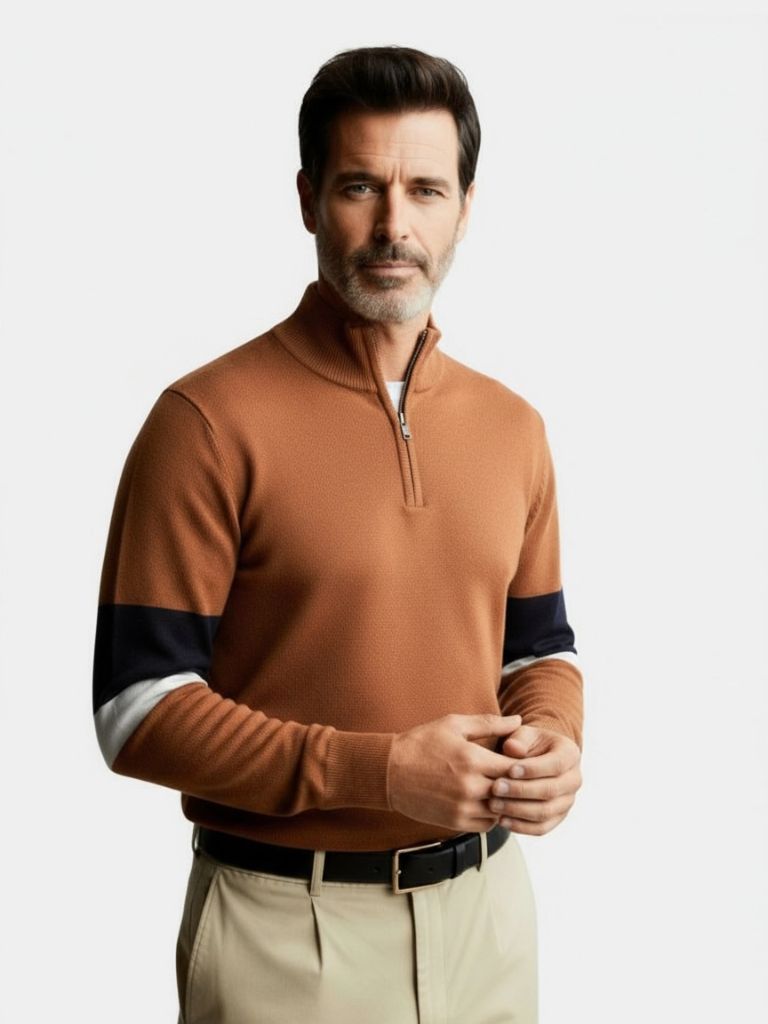 Felpa con Collo e Zip - Viretti