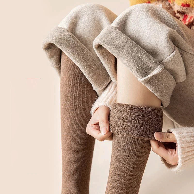 Pacchetto di Calze a Maglia in Colore Unito per Donne, Lunghezza Media