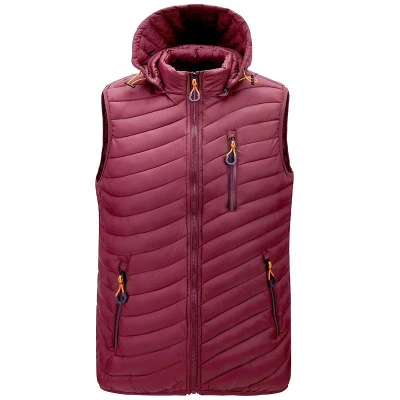 Gilet imbottito con cappuccio