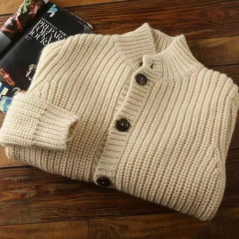 Cardigan in Lana con Collo Alto Mason