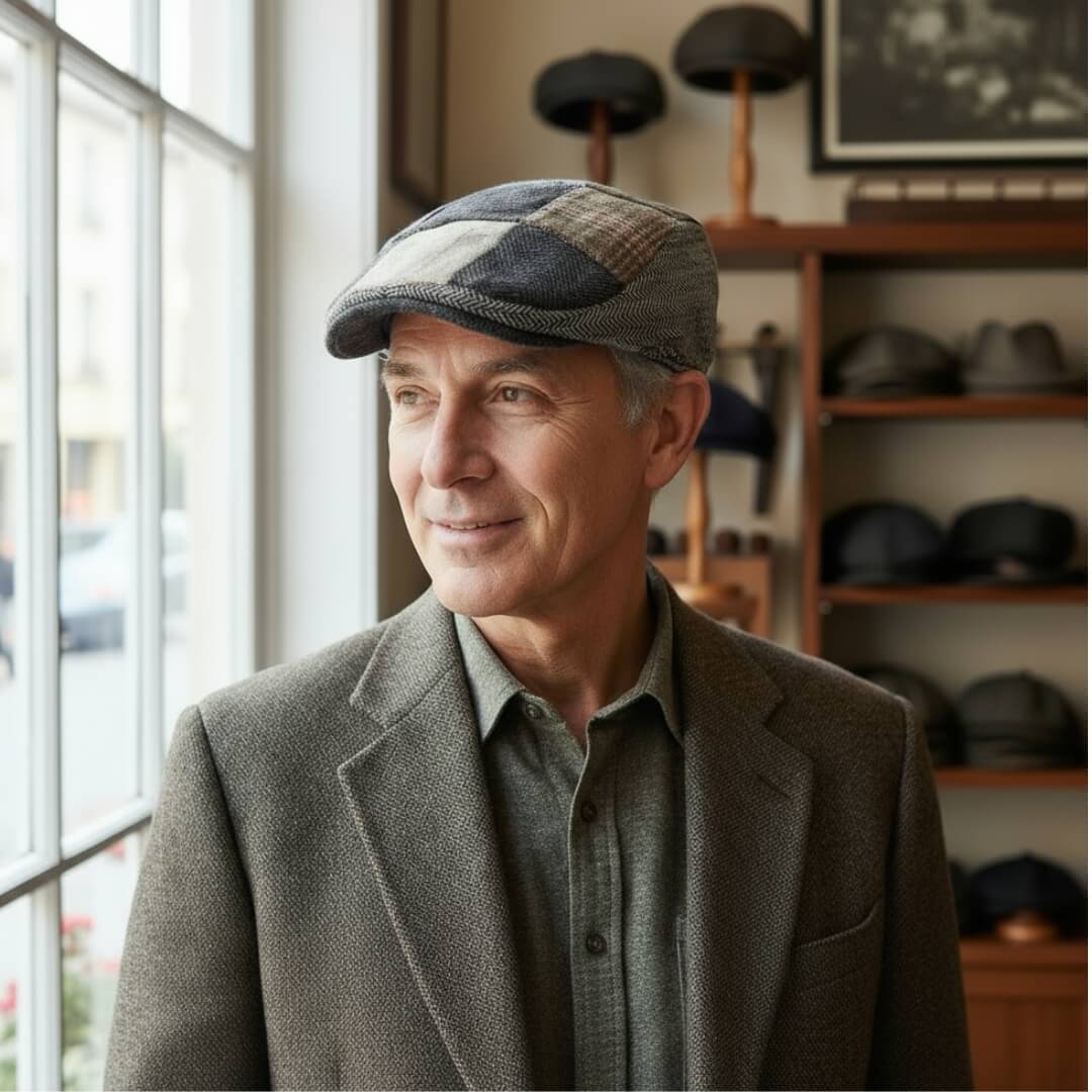 Cappello Piatto in Tweed Patchwork | BRIDGER