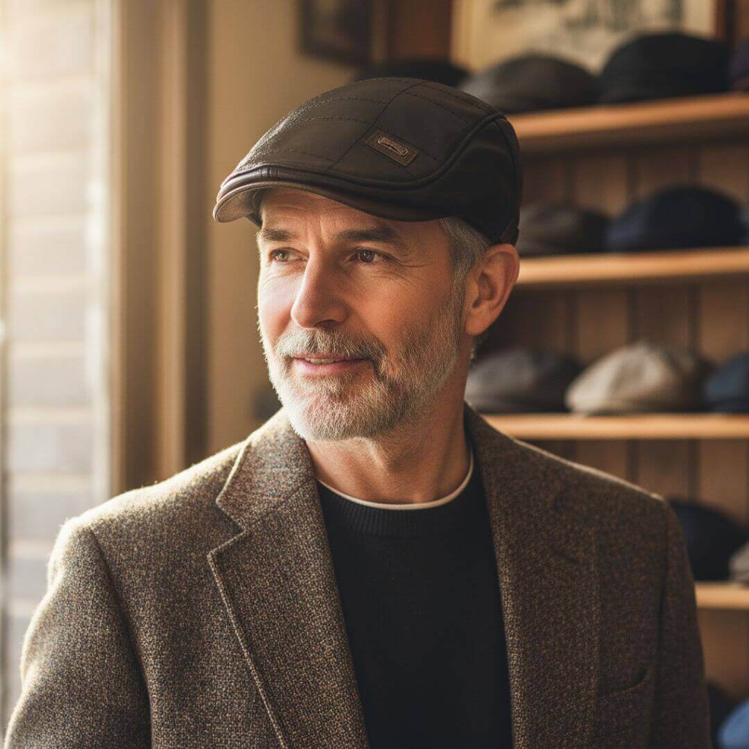 Cappello Piatto in Pelle Vegana | COLUMBUS