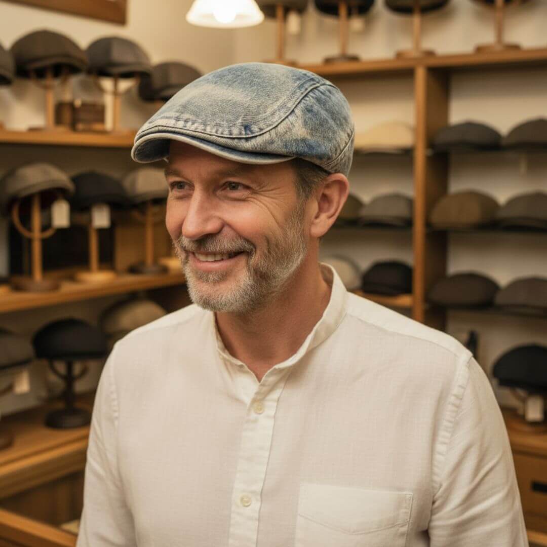 Cappello Piatto in Denim Lavato | LEXINGTON