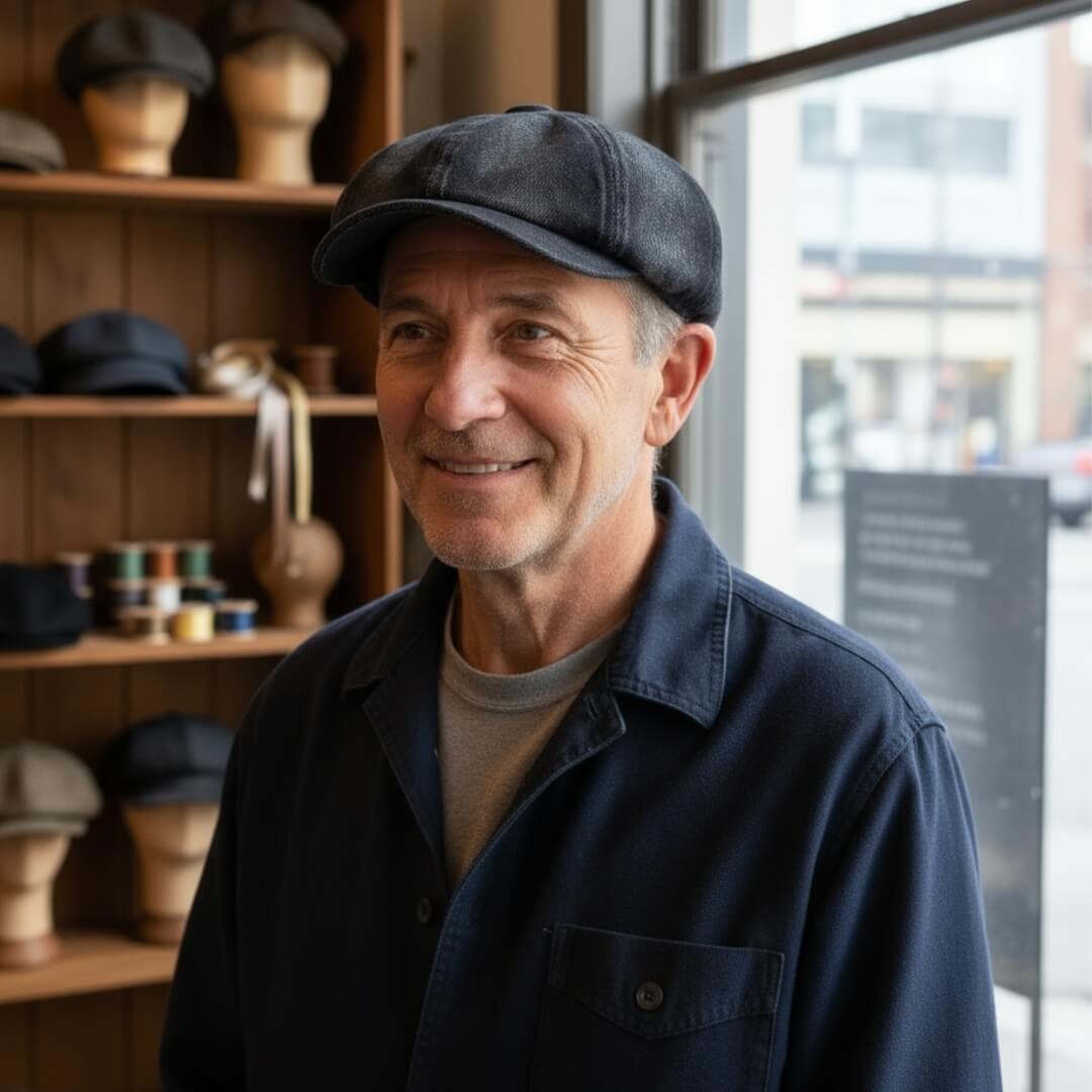 Cappello Newsboy in Denim | LUCERNE