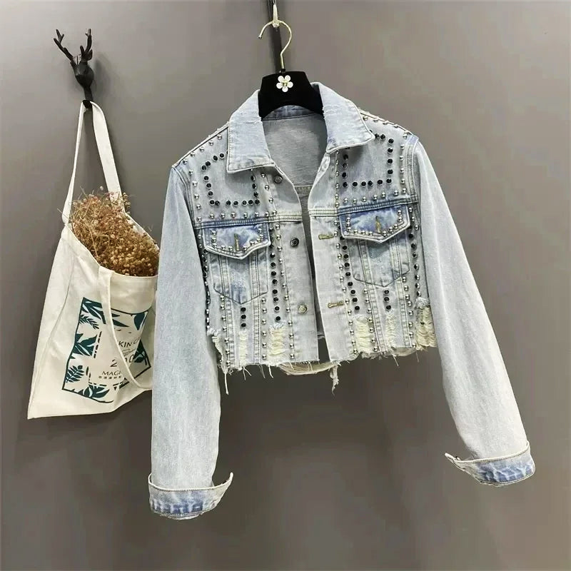 Giacca di Jeans Sofia Amoretti con Borchie