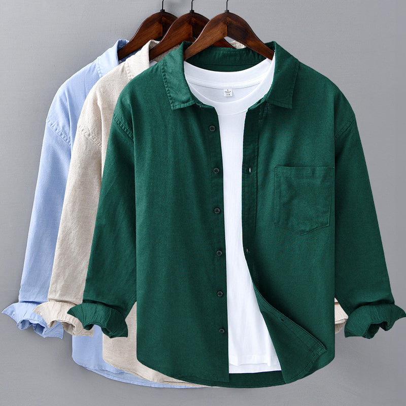 Camicia in Lino Azzurro Theodore Willow