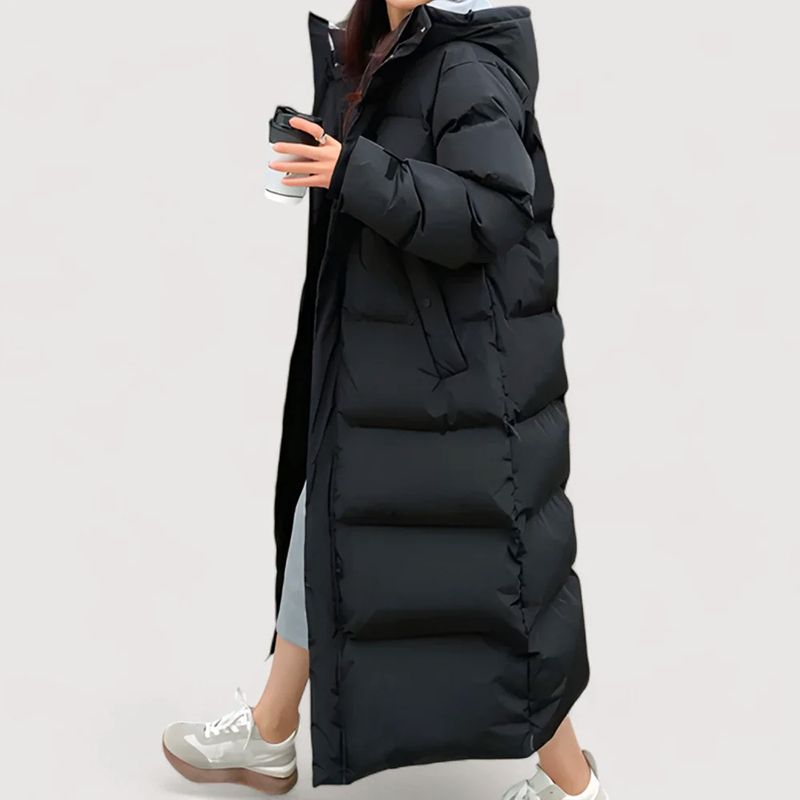 Cappotto Puffer con Cappuccio Extra-Lungo da Donna