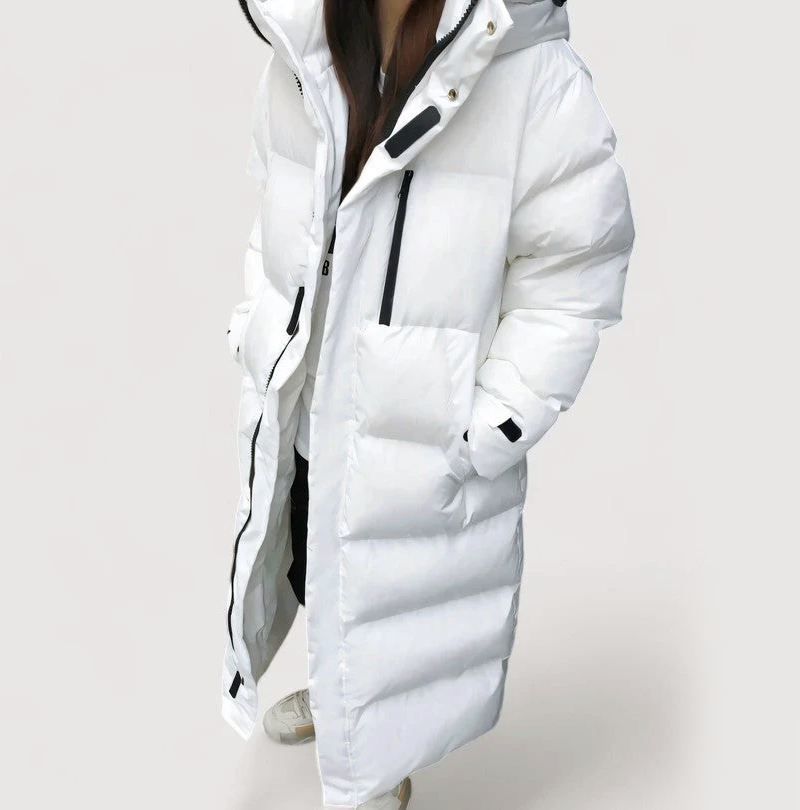 Cappotto Puffer con Cappuccio Extra-Lungo da Donna