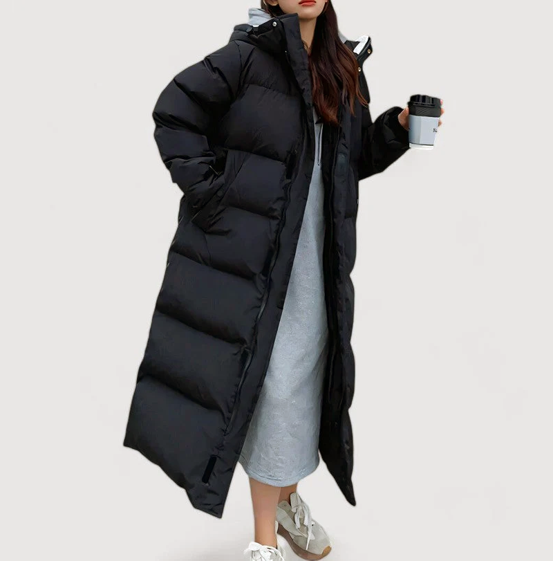 Cappotto Puffer con Cappuccio Extra-Lungo da Donna