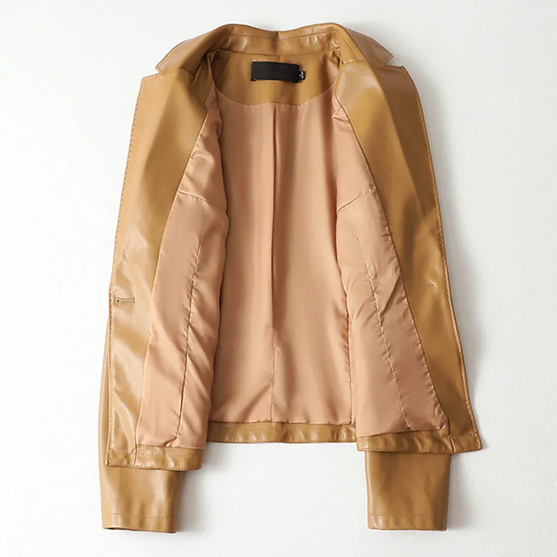 Blazer Jacket da Donna in Vera Pelle con Un Pulsante