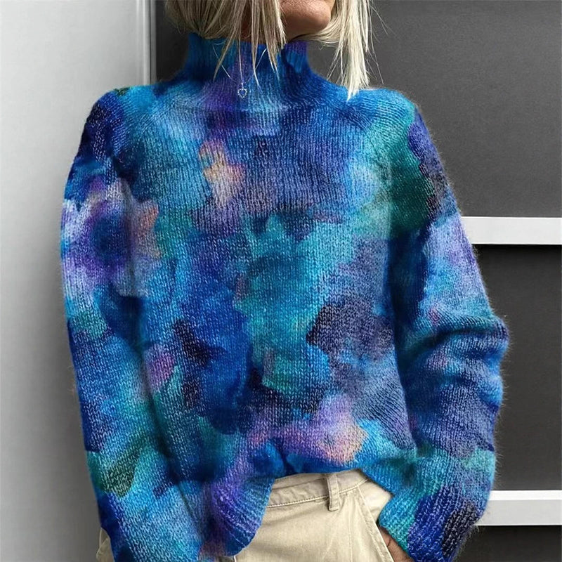 Maglione a Collo Alto con Motivi per Donne