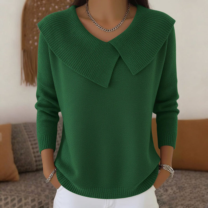 Maglione a V con Collo Ampio per Donna