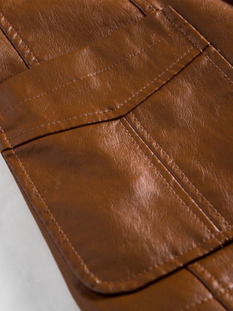 Giacca in Pelle Caramello Bold - Viretti