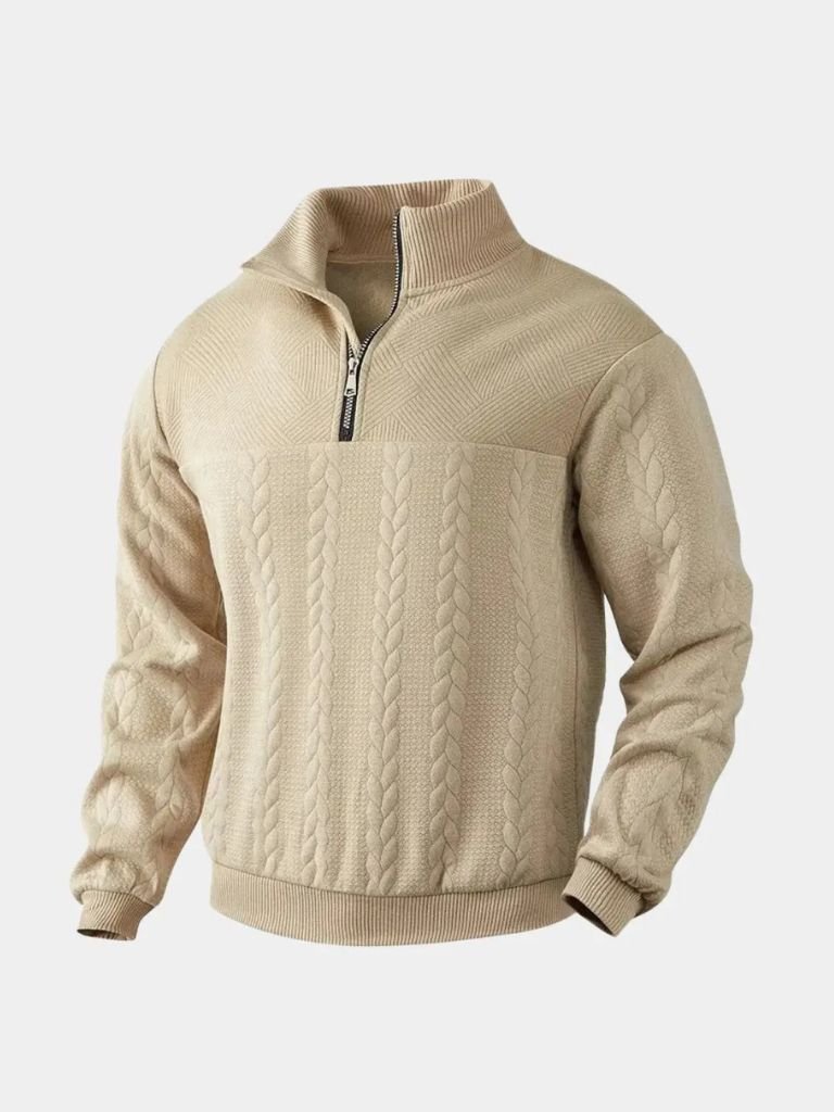 Pullover Essential Henley a Mezzo Zip - Viretti