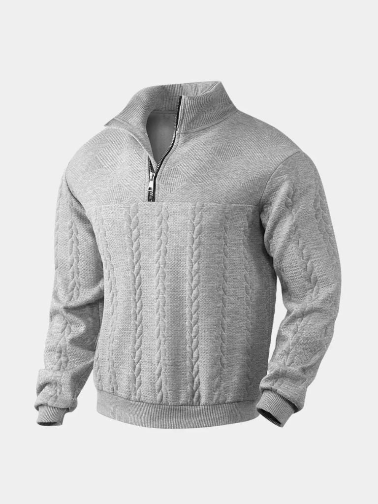 Pullover Essential Henley a Mezzo Zip - Viretti