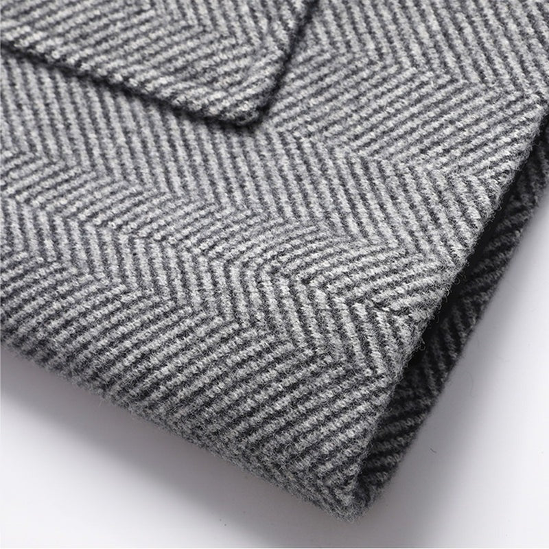 Cappotto in lana a zigzag