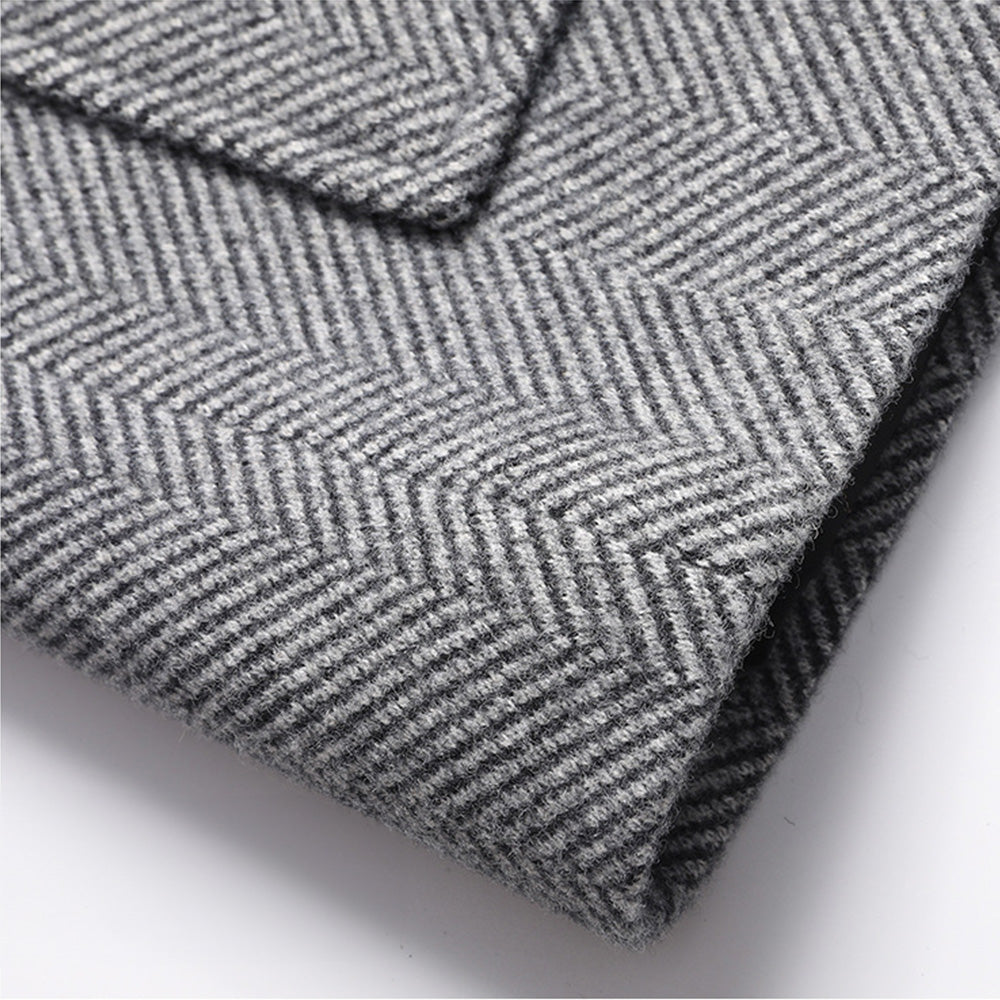Cappotto in Lana Herringbone Savile