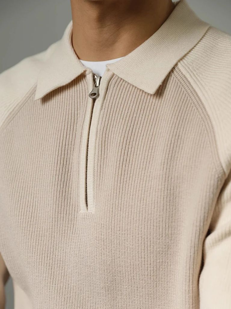 Maglione Raglan con Zip a Quarto - Viretti