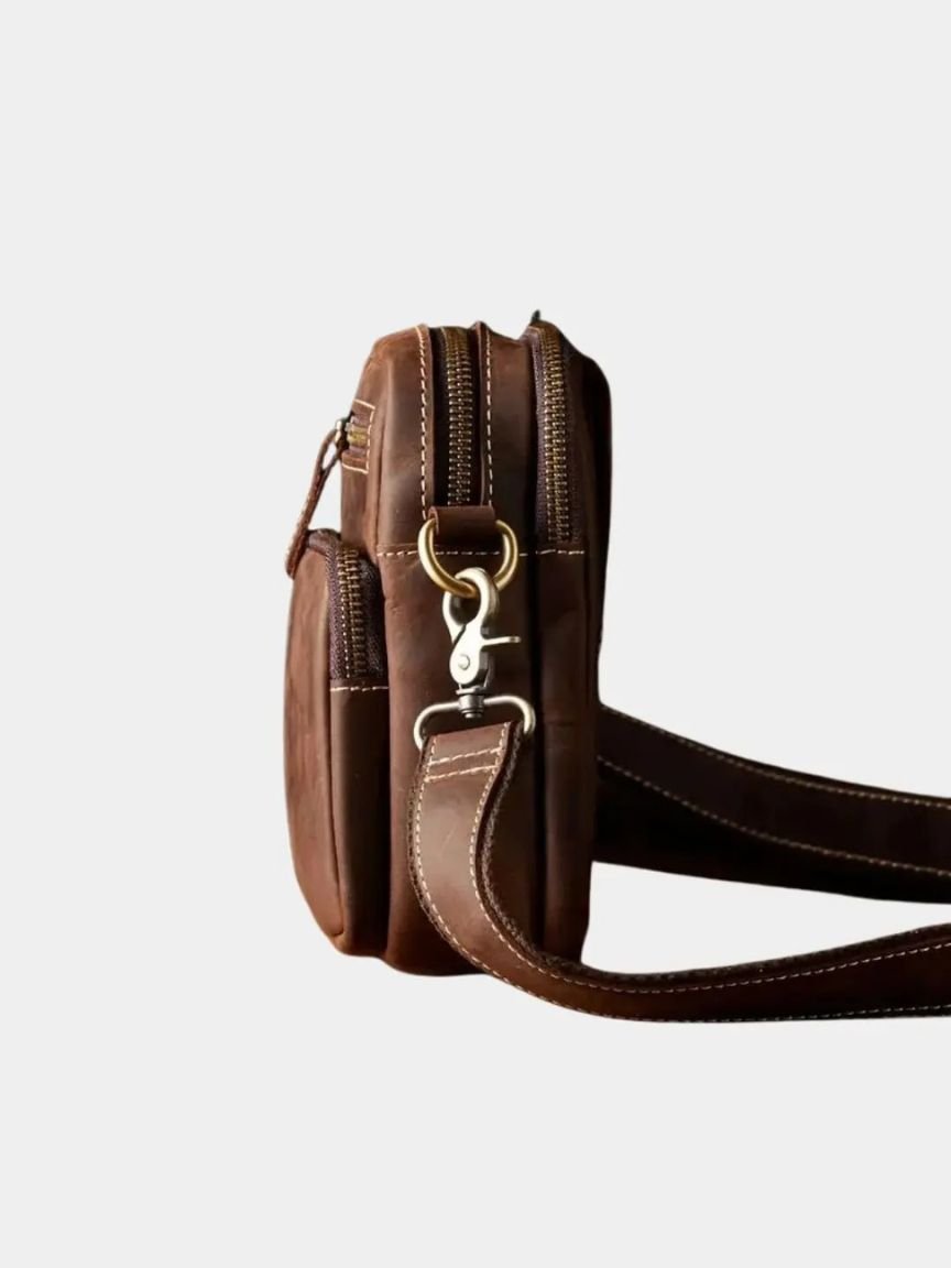 Borsa a Spalla in Pelle Retro per Uomo - Viretti