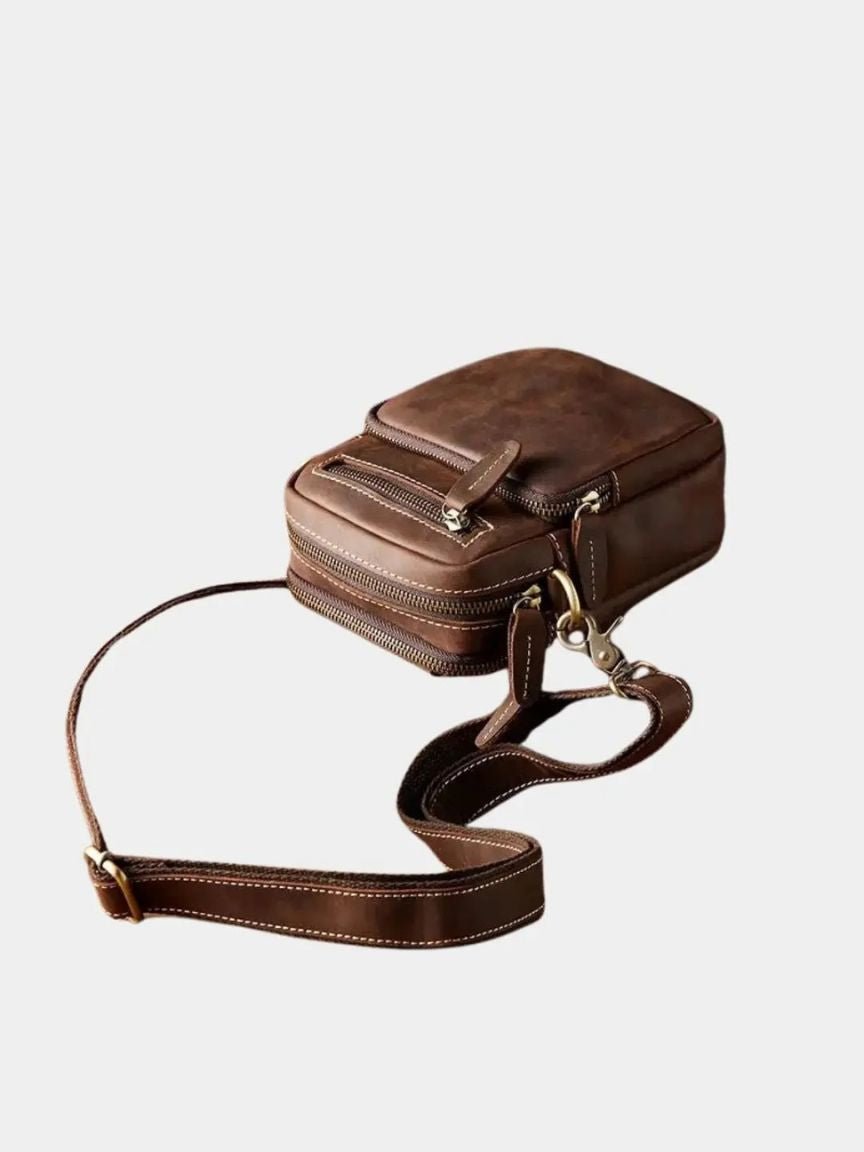 Borsa a Spalla in Pelle Retro per Uomo - Viretti