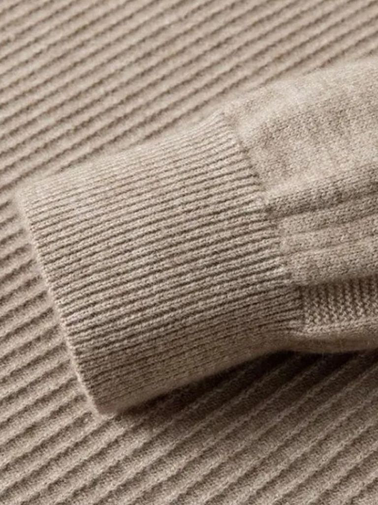 Maglione in Lana a Mezzo Zip Stripes - Viretti