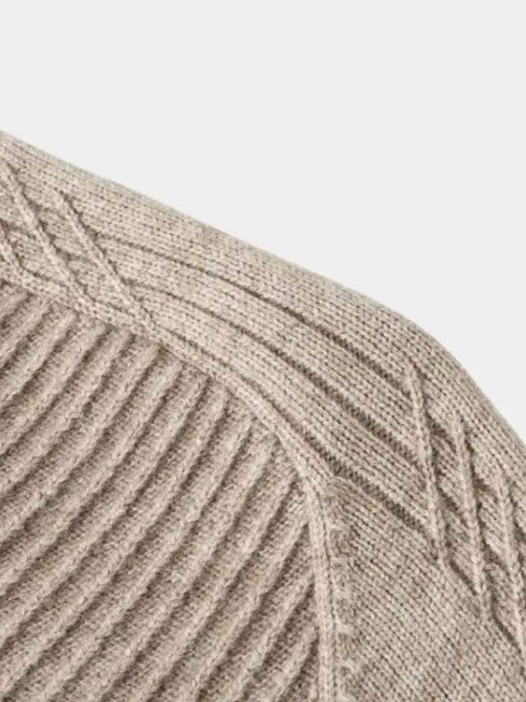 Maglione in Lana a Mezzo Zip Stripes - Viretti