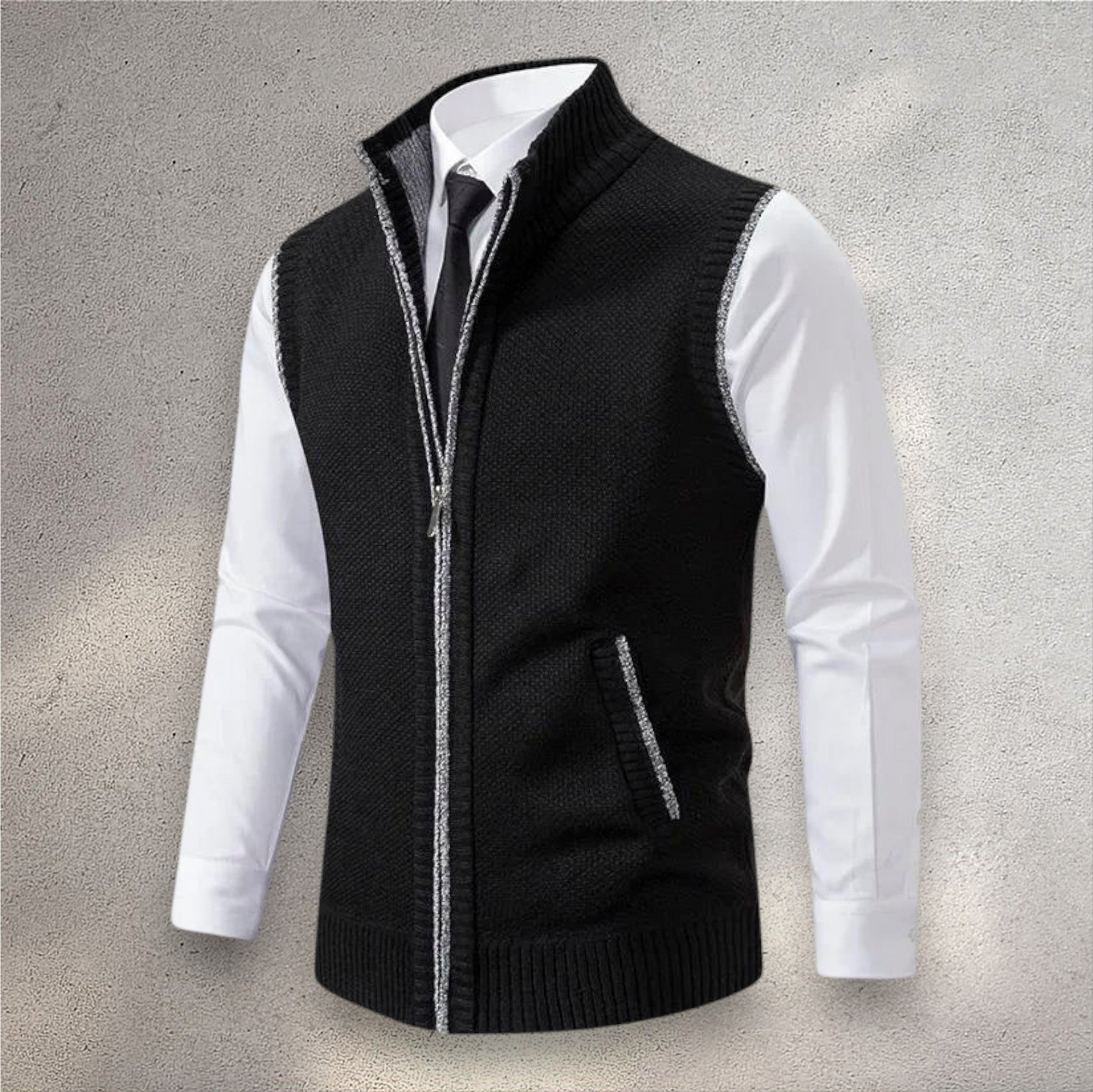 The Levan Knit Vest | Gilet in maglia con zip integrale