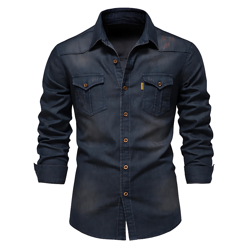 GINO - CAMICIA IN DENIM DI COTONE
