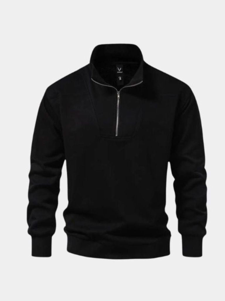 Felpa Sportiva con Cappuccio Nera con Zip - Viretti